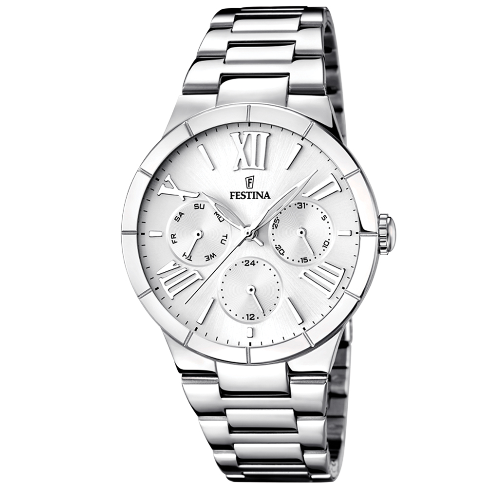 BOYFRIEND WOMENS WHITE DIAL SILVER STEEL 