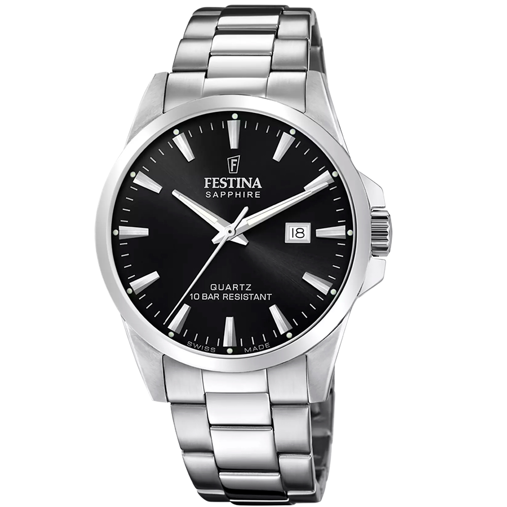 CLASSIC SWISS MENS BLACK STEEL 