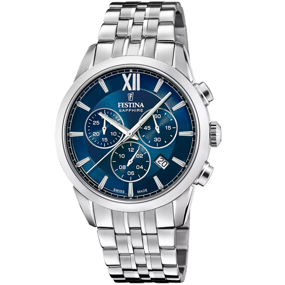 CHRONO SWISS MENS BLUE DIAL STEEL 