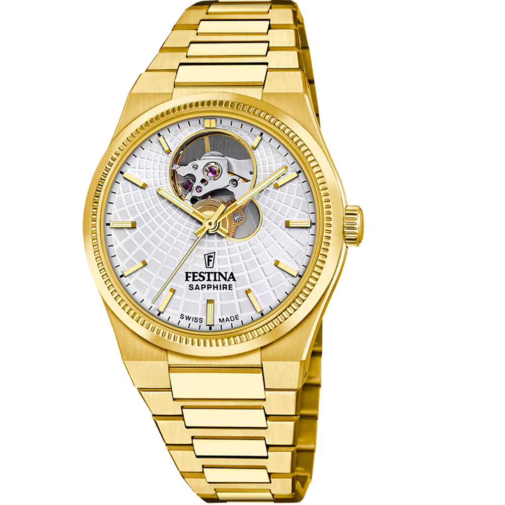 RIVE SWISS MENS SQ SILVER GOLD STEEL