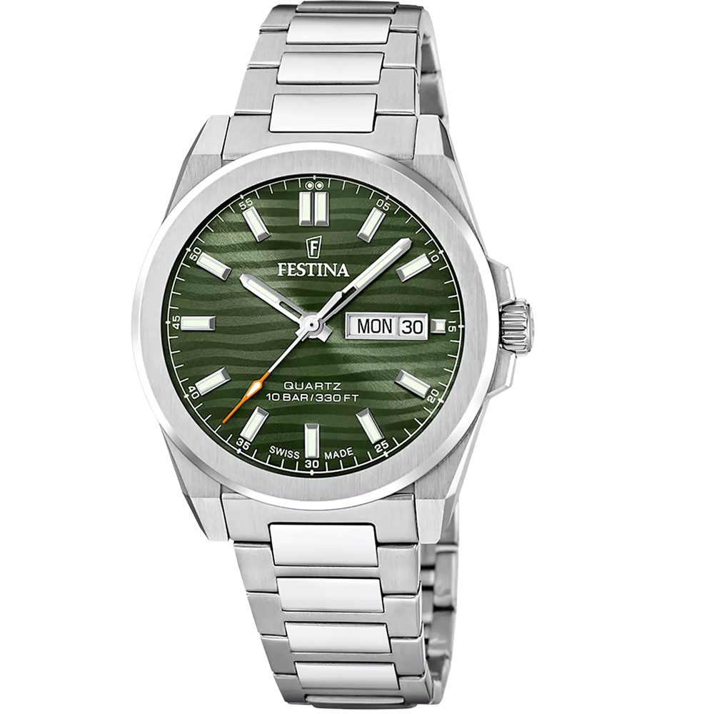 DUNE SWISS MENS GREEN STEEL