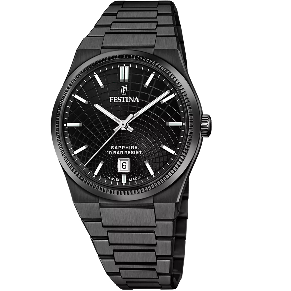 RIVE SWISS MENS BLACK STEEL