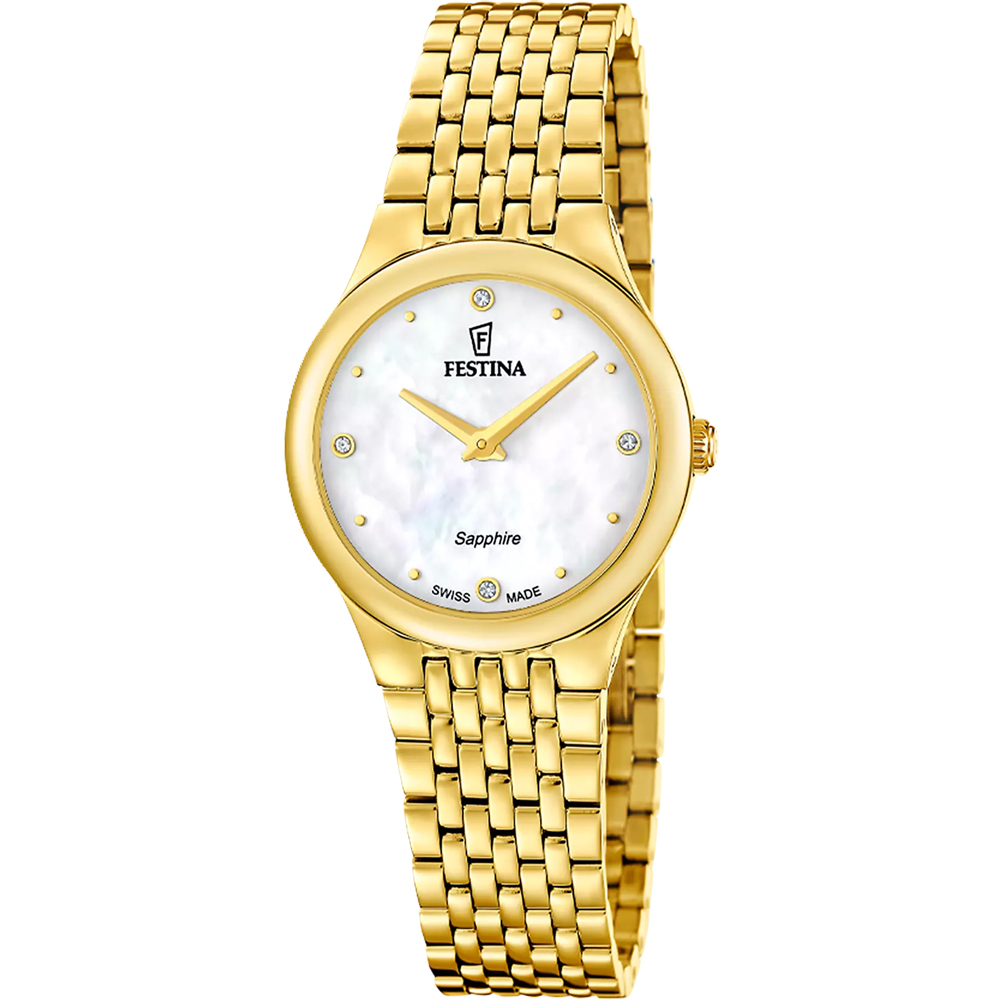 GRACE SWISS WOMENS MOP DIAL GOLD STEEL 