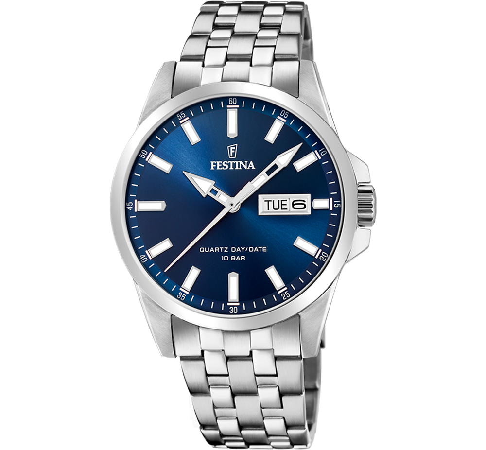 CLASSIC MENS BLUE DIAL SILVER STEEL 