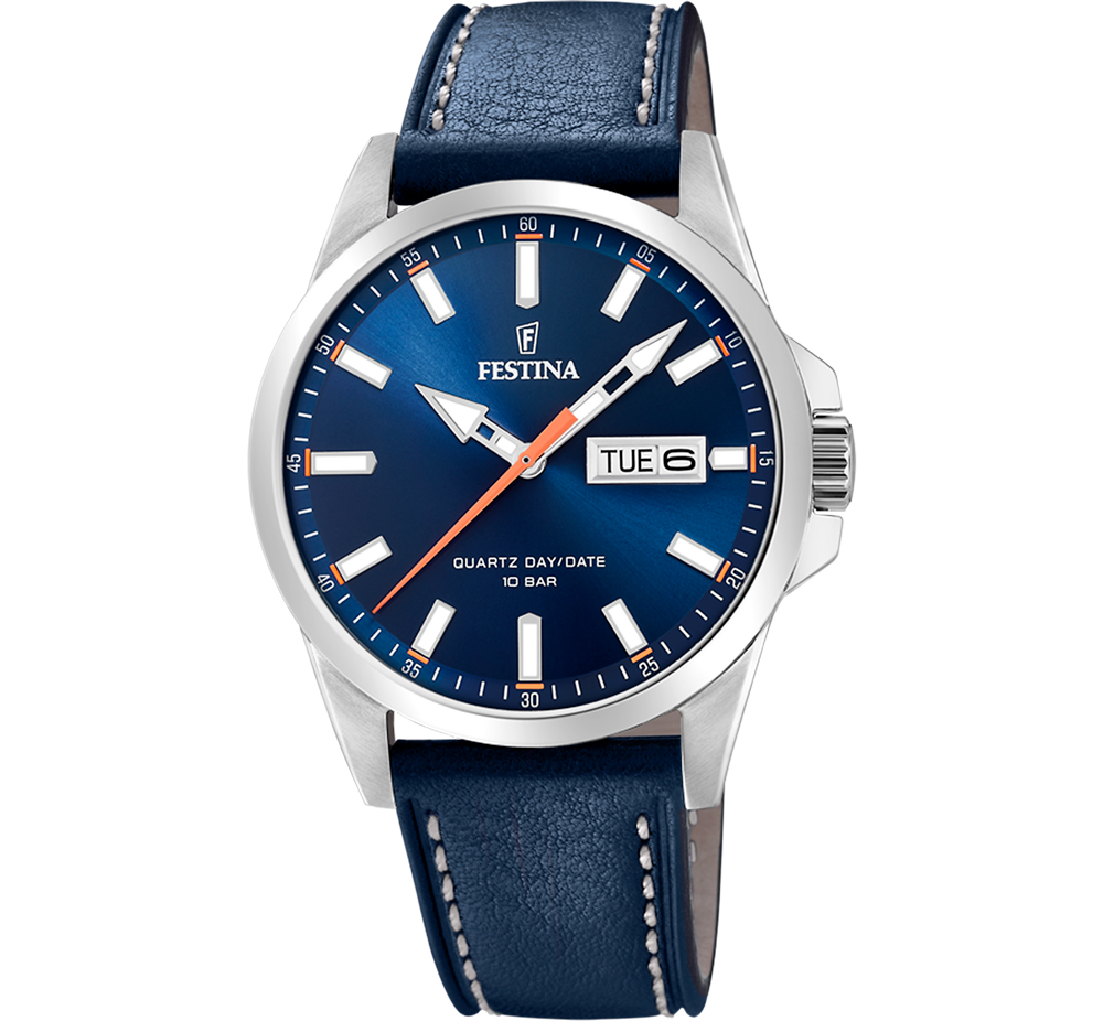CLASSIC MENS BLUE DIAL BLUE LEATHER