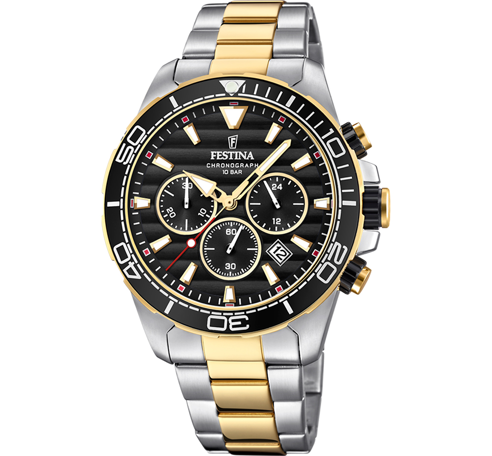 THE ORIGINALS MENS BLACK DIAL TWO-TONE STEEL 