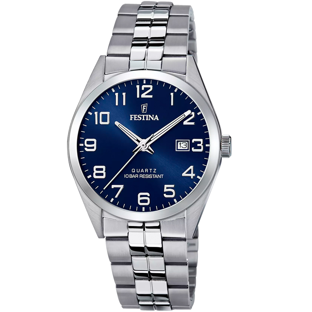 ACERO CLASICO MENS BLUE DIAL SILVER STEEL 