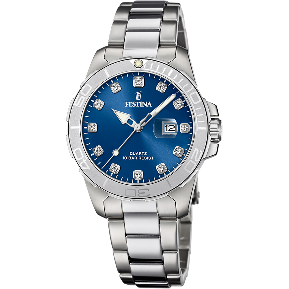 BOYFRIEND WOMENS BLUE DIAL SILVER STEEL 