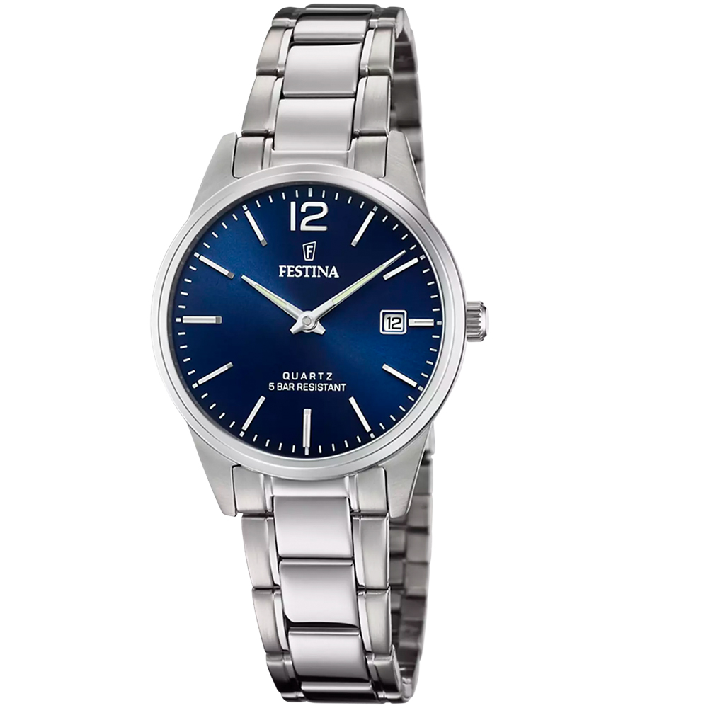 ACERO CLASICO WOMENS BLUE DIAL SILVER STEEL 