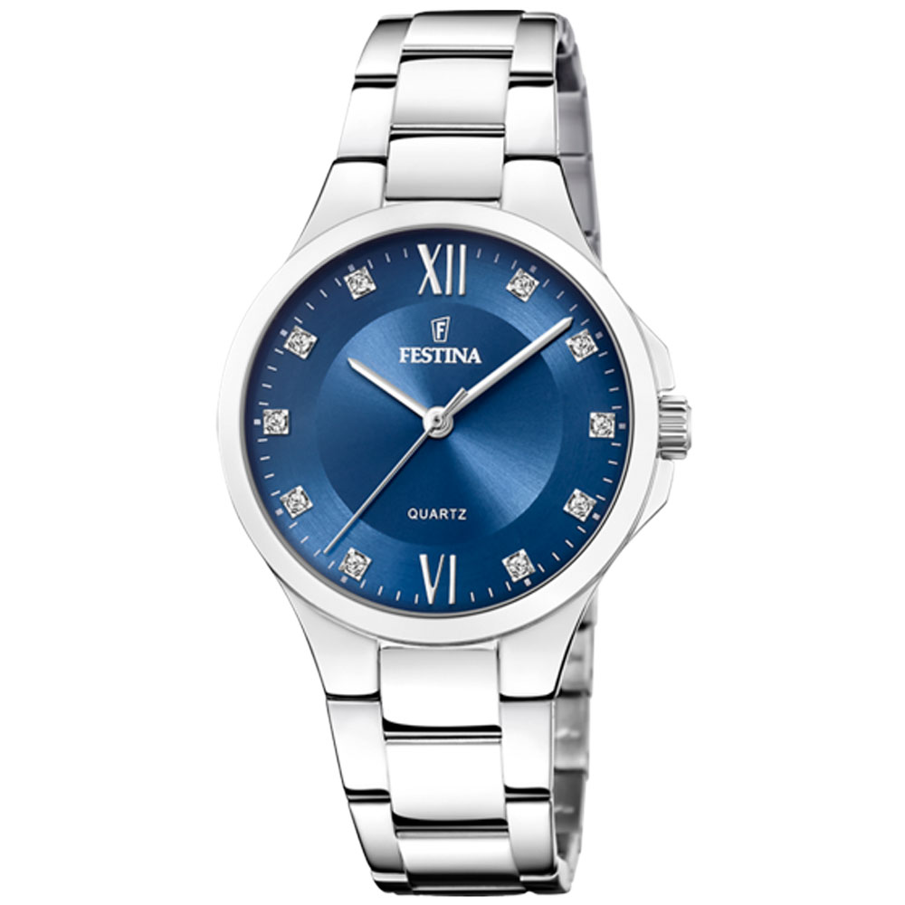 MADEMOISELLE WOMENS BLUE DIAL SILVER STEEL 