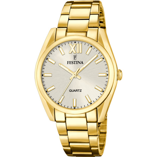 BOYFRIEND WOMENS SILVER DIAL GOLD STEEL 