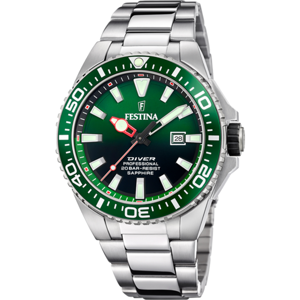 THE ORIGINALS MENS GREEN DIAL SILVER STEEL 