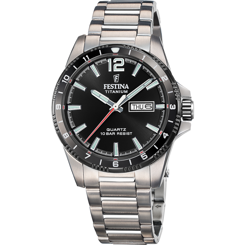 TITANIUM MENS BLACK DIAL GREY TITANIUM 