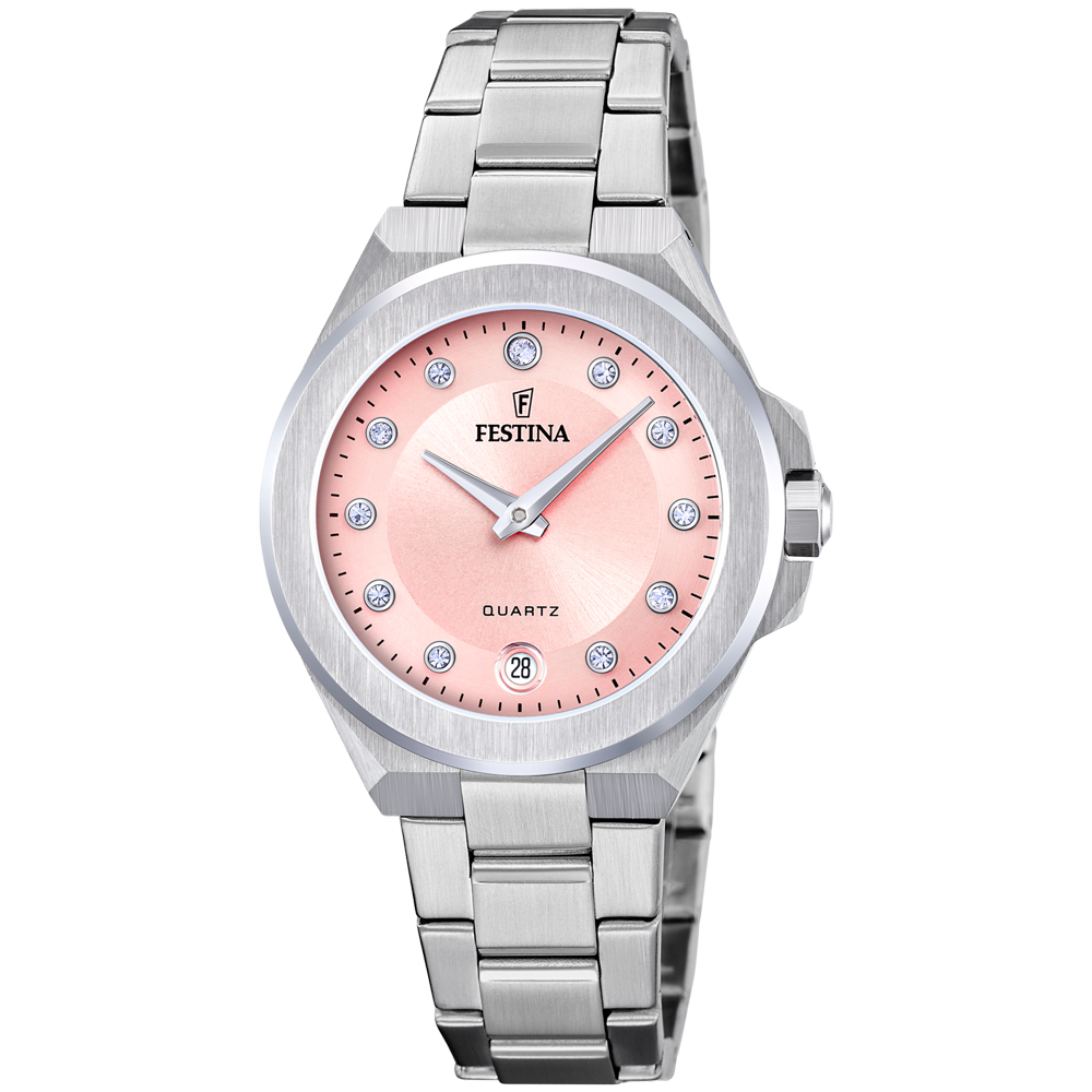 MADEMOISELLE WOMENS PINK DIAL SILVER STEEL 