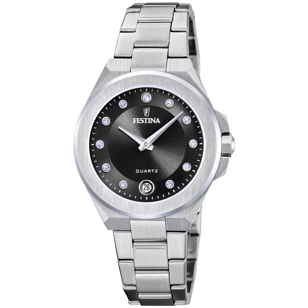 MADEMOISELLE WOMENS BLACK DIAL SILVER STEEL 