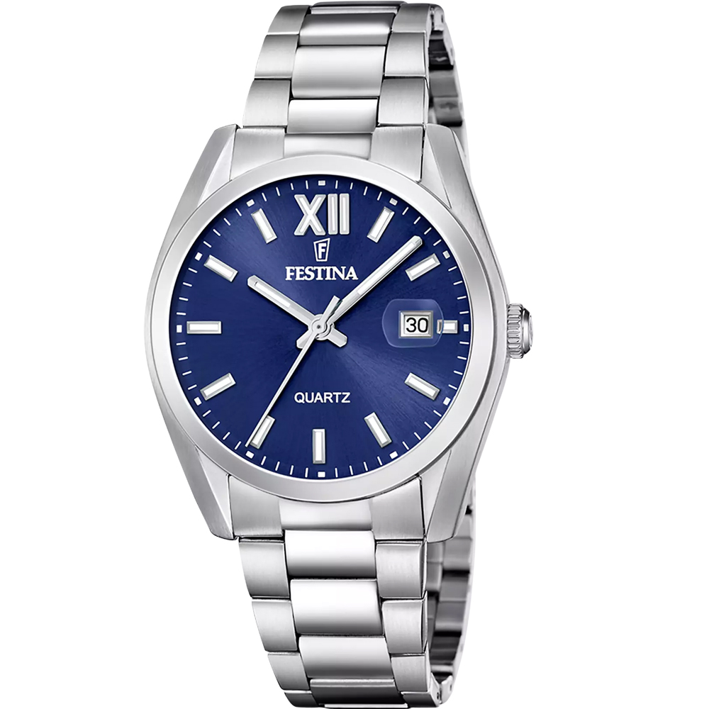 ACERO CLASICO MENS BLUE DIAL SILVER STEEL 