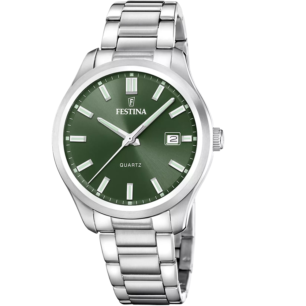 ACERO CLASICO MENS GREEN DIAL SILVER STEEL 