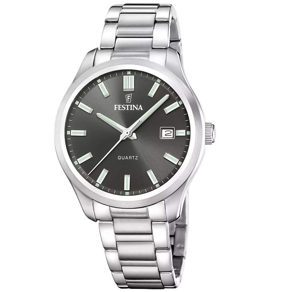 ACERO CLASICO MENS GREY DIAL SILVER STEEL 