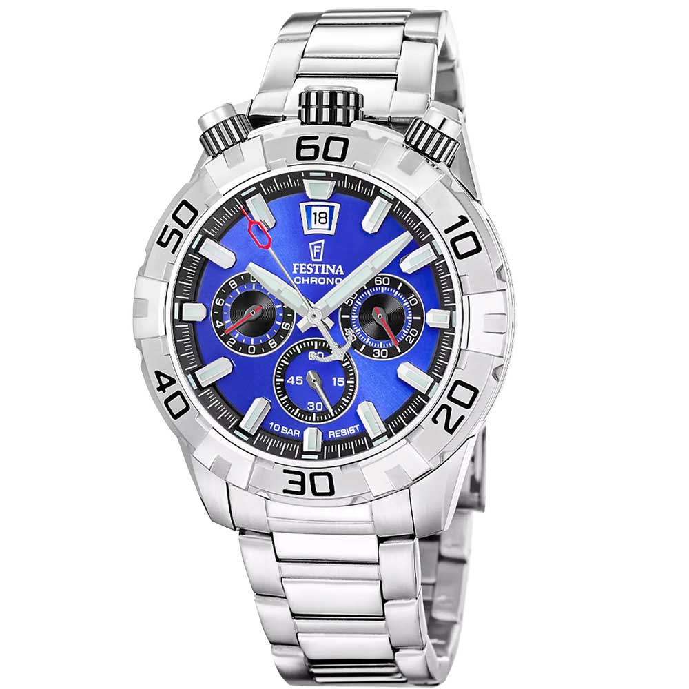 THE ORIGINALS MENS BLUE DIAL SILVER STEEL 