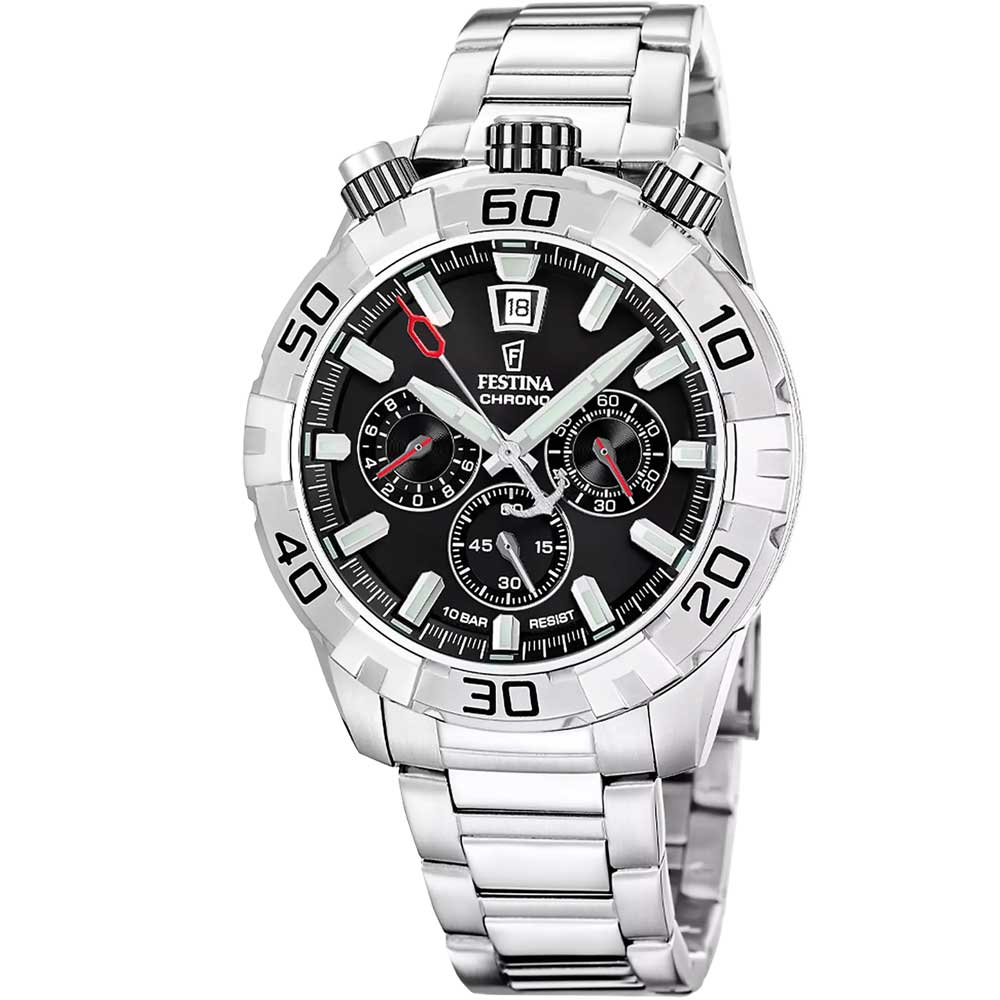 THE ORIGINALS MENS BLACK DIAL SILVER STEEL 